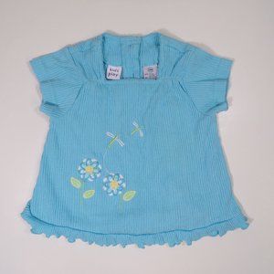 "Kids Play" Baby Girls Size 24M Flower Garden Spring Design Light Blue Dress-Top